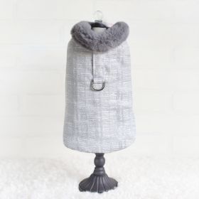 Gia Dog Coat (Color: Silver, size: MD)