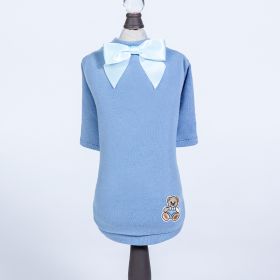 Baby Bear Dog  Tee (Color: Baby Blue, size: LG)